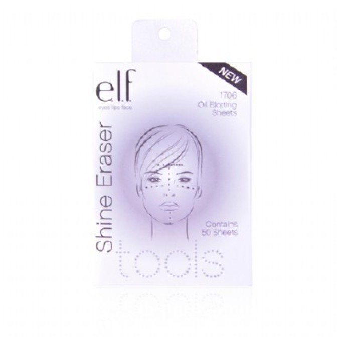 1. e.l.f. Essential Shine Eraser - These amazing little sheets instantly absorb oil, minimize pores and transforms shiny skin into gorgeous matte perfection. Woven texture eradicates shine and keeps skin matte for hours. Green Tea Extract helps re-texturize skin and mask facial imperfections. Travel pack fits neatly into your purse for on-the-go touch-ups. 50 sheets included. These amazing little sheets instantly absorb oil, minimize pores and mattify shiny skin. Woven texture eradicates shine and keeps skin matte for hours.